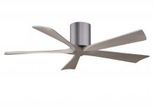 Matthews Fan Company IR5H-BP-GA-52 - Irene-5H - 52" Five Blade Flush Mount Paddle Fan - Brushed Pewter Finish - Gray Ash Tone Blades