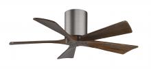 Matthews Fan Company IR5H-BP-WA-42 - Irene-5H - 42" Five Blade Flush Mount Paddle Fan - Brushed Pewter Finish - Walnut Tone Blades