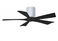 Matthews Fan Company IR5H-WH-BK-42 - Irene-5H - 42" Five Blade Flush Mount Paddle Fan - Gloss White Finish - Matte Black Blades