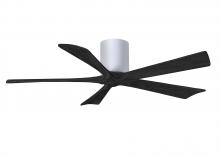 Matthews Fan Company IR5H-WH-BK-52 - Irene-5H - 52" Five Blade Flush Mount Paddle Fan - Gloss White Finish - Matte Black Blades