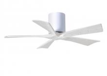 Matthews Fan Company IR5H-WH-MWH-42 - Irene-5H - 42" Five Blade Flush Mount Paddle Fan - Gloss White Finish - Matte White Blades