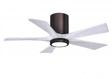 Matthews Fan Company IR5HLK-BB-MWH-42 - Irene-5HLK - 42" Five Blade Flush Mount Paddle Fan - 5CCT Integrated LED - Brushed Bronze Finish