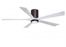 Matthews Fan Company IR5HLK-BB-MWH-60 - Irene-5HLK - 60" Five Blade Flush Mount Paddle Fan - 5CCT Integrated LED - Brushed Bronze Finish