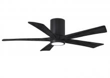 Matthews Fan Company IR5HLK-BK-BK-52 - Irene-5HLK - 52" Five Blade Flush Mount Paddle Fan - 5CCT Integrated LED - Matte Black Finish