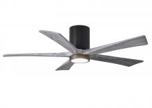 Matthews Fan Company IR5HLK-BK-BW-52 - Irene-5HLK - 52" Five Blade Flush Mount Paddle Fan - 5CCT Integrated LED - Matte Black Finish