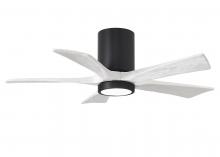 Matthews Fan Company IR5HLK-BK-MWH-42 - Irene-5HLK - 42" Five Blade Flush Mount Paddle Fan - 5CCT Integrated LED - Matte Black Finish