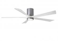 Matthews Fan Company IR5HLK-BN-MWH-60 - Irene-5HLK - 60" Five Blade Flush Mount Paddle Fan - 5CCT Integrated LED - Brushed Nickel Finish
