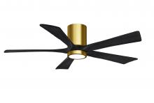 Matthews Fan Company IR5HLK-BRBR-BK-52 - Irene-5HLK - 52" Five Blade Flush Mount Paddle Fan - 5CCT Integrated LED - Brushed Brass Finish