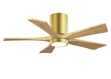 Matthews Fan Company IR5HLK-BRBR-LM-42 - Irene-5HLK - 42" Five Blade Flush Mount Paddle Fan - 5CCT Integrated LED - Brushed Brass Finish