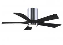 Matthews Fan Company IR5HLK-CR-BK-42 - Irene-5HLK - 42" Five Blade Flush Mount Paddle Fan - 5CCT Integrated LED - Polished Chrome Finis