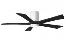 Matthews Fan Company IR5HLK-WH-BK-52 - Irene-5HLK - 52" Five Blade Flush Mount Paddle Fan - 5CCT Integrated LED - Gloss White Finish