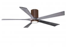 Matthews Fan Company IR5HLK-WN-BW-60 - Irene-5HLK - 60" Five Blade Flush Mount Paddle Fan - 5CCT Integrated LED - Walnut Tone Finish