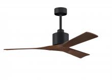 Matthews Fan Company NK-BK-WA-52 - Nan - 52" Ceiling Fan - Matte Black Finish - Walnut Tone Blades