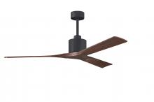 Matthews Fan Company NK-BK-WA-60 - Nan - 60" Ceiling Fan - Matte Black Finish - Walnut Tone Blades