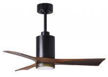 Matthews Fan Company PA3-BK-WA-42 - Patricia-3-42" Three Blade Ceiling Fan-5CCT Integrated LED-Matte Black Finish-Walnut Tone Blades