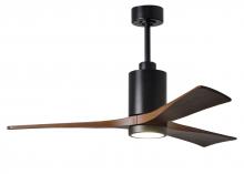 Matthews Fan Company PA3-BK-WA-52 - Patricia-3-52" Three Blade Ceiling Fan-5CCT Integrated LED-Matte Black Finish-Walnut Tone Blades