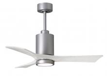 Matthews Fan Company PA3-BN-MWH-42 - Patricia-3 - 42" Three Blade Ceiling Fan - 5CCT Integrated LED - Brushed Nickel Finish