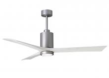 Matthews Fan Company PA3-BN-MWH-60 - Patricia-3 - 60" Three Blade Ceiling Fan - 5CCT Integrated LED - Brushed Nickel Finish