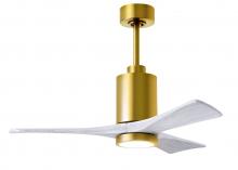 Matthews Fan Company PA3-BRBR-MWH-42 - Patricia-3 - 42" Three Blade Ceiling Fan - 5CCT Integrated LED - Brushed Brass Finish