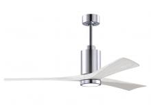 Matthews Fan Company PA3-CR-MWH-60 - Patricia-3 - 60" Three Blade Ceiling Fan - 5CCT Integrated LED - Polished Chrome Finish