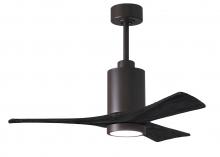Matthews Fan Company PA3-TB-BK-42 - Patricia-3 - 42" Three Blade Ceiling Fan - 5CCT Integrated LED - Textured Bronze Finish