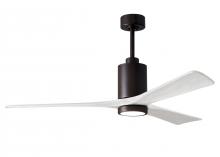Matthews Fan Company PA3-TB-MWH-60 - Patricia-3 - 60" Three Blade Ceiling Fan - 5CCT Integrated LED - Textured Bronze Finish