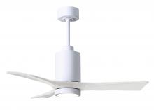 Matthews Fan Company PA3-WH-MWH-42 - Patricia-3-42" Three Blade Ceiling Fan-5CCT Integrated LED-Gloss White Finish-Matte White Blades