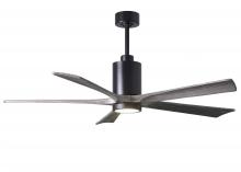Matthews Fan Company PA5-BK-BW-60 - Patricia-5-60" Five Blade Ceiling Fan-5CCT Integrated LED-Matte Black Finish-Barn Wood Tone Blad