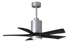Matthews Fan Company PA5-BN-BK-42 - Patricia-5-42" Five Blade Ceiling Fan-5CCT Integrated LED-Brushed Nickel Finish-Matte Black Blad