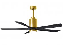 Matthews Fan Company PA5-BRBR-BK-60 - Patricia-5 - 60" Five Blade Ceiling Fan - 5CCT Integrated LED - Brushed Brass Finish