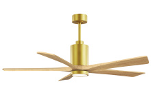 Matthews Fan Company PA5-BRBR-LM-60 - Patricia-5 - 60" Five Blade Ceiling Fan - 5CCT Integrated LED - Brushed Brass Finish