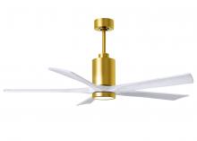 Matthews Fan Company PA5-BRBR-MWH-60 - Patricia-5 - 60" Five Blade Ceiling Fan - 5CCT Integrated LED - Brushed Brass Finish