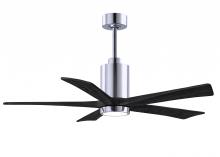 Matthews Fan Company PA5-CR-BK-52 - Patricia-5-52" Five Blade Ceiling Fan-5CCT Integrated LED-Polished Chrome Finish-Matte Black Bla
