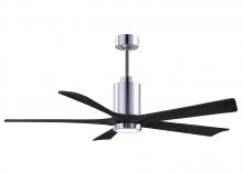 Matthews Fan Company PA5-CR-BK-60 - Patricia-5 - 60" Five Blade Ceiling Fan - 5CCT Integrated LED - Polished Chrome Finish