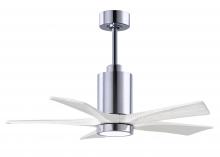 Matthews Fan Company PA5-CR-MWH-42 - Patricia-5 - 42" Five Blade Ceiling Fan - 5CCT Integrated LED - Polished Chrome Finish