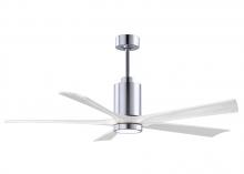 Matthews Fan Company PA5-CR-MWH-60 - Patricia-5-60" Five Blade Ceiling Fan-5CCT Integrated LED-Polished Chrome Finish-Matte White Bla