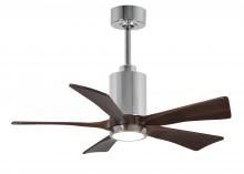 Matthews Fan Company PA5-CR-WA-42 - Patricia-5-42" Five Blade Ceiling Fan-5CCT Integrated LED-Polished Chrome Finish-Walnut Tone Bla