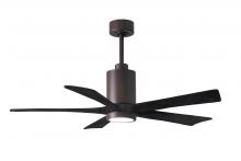 Matthews Fan Company PA5-TB-BK-52 - Patricia-5 - 52" Five Blade Ceiling Fan - 5CCT Integrated LED - Textured Bronze Finish