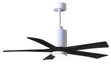 Matthews Fan Company PA5-WH-BK-52 - Patricia-5 - 52" Five Blade Ceiling Fan - 5CCT Integrated LED - Gloss White Finish