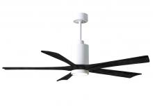Matthews Fan Company PA5-WH-BK-60 - Patricia-5 - 60" Five Blade Ceiling Fan - 5CCT Integrated LED - Gloss White Finish