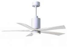 Matthews Fan Company PA5-WH-MWH-52 - Patricia-5-52" Five Blade Ceiling Fan-5CCT Integrated LED-Gloss White Finish-Matte White Blades