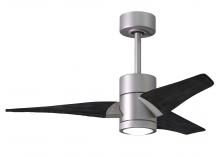 Matthews Fan Company SJ-BN-BK-42 - Super Janet - 42" Ceiling Fan - Integrated LED - Brushed Nickel Finish - Matte Black Blades