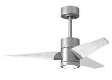 Matthews Fan Company SJ-BN-MWH-42 - Super Janet - 42" Ceiling Fan - Integrated LED - Brushed Nickel Finish - Matte White Blades