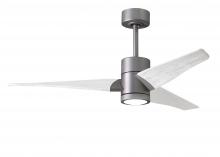 Matthews Fan Company SJ-BN-MWH-52 - Super Janet - 52" Ceiling Fan - Integrated LED - Brushed Nickel Finish - Matte White Blades