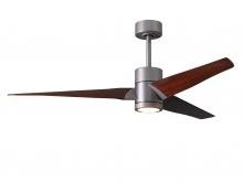 Matthews Fan Company SJ-BN-WN-60 - Super Janet - Brushed Nickel - Walnut Tone Blades - 60" Blades - 10" Downrod