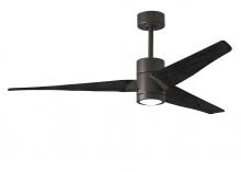 Matthews Fan Company SJ-TB-BK-60 - Super Janet - Textured Bronze - Black Blades - 60" Blades - 10" Downrod