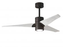 Matthews Fan Company SJ-TB-MWH-52 - Super Janet - 52" Ceiling Fan - Integrated LED - Textured Bronze Finish - Matte White Blades