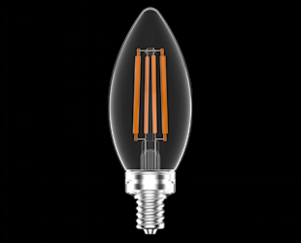 DECORATIVE 500 LUMENS B11 5W BASE E12 90CRI 3000K FILAMENT CLEAR