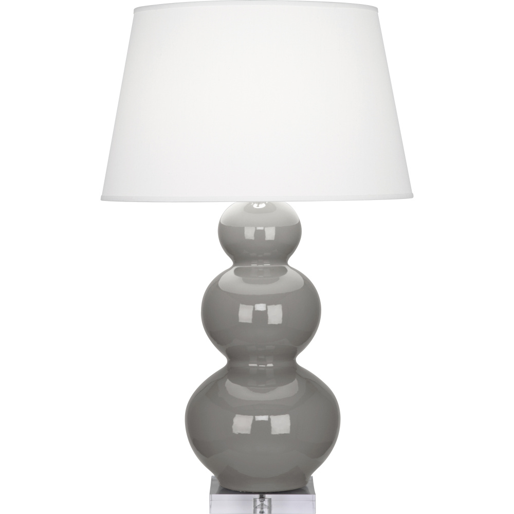 Smokey Taupe Triple Gourd Table Lamp