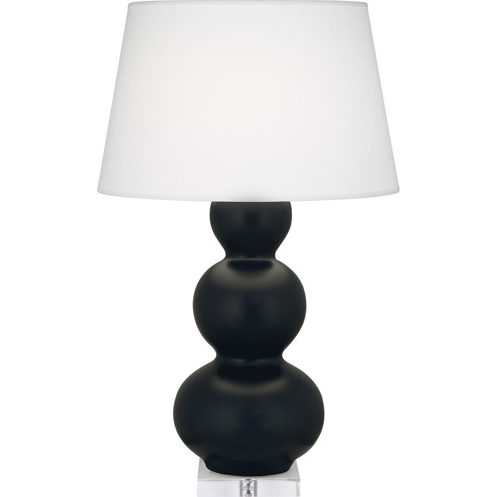 Matte Obsidian Triple Gourd Table Lamp